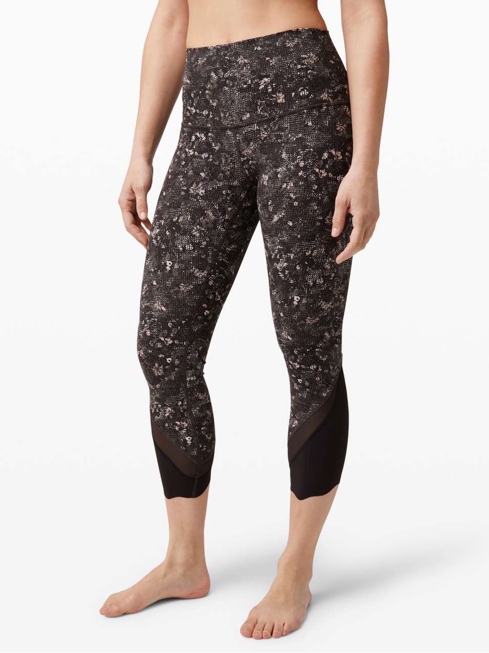 Lululemon High Rise Wunder Under Roll Down Crop Leggings 6 Equalized Multi Women